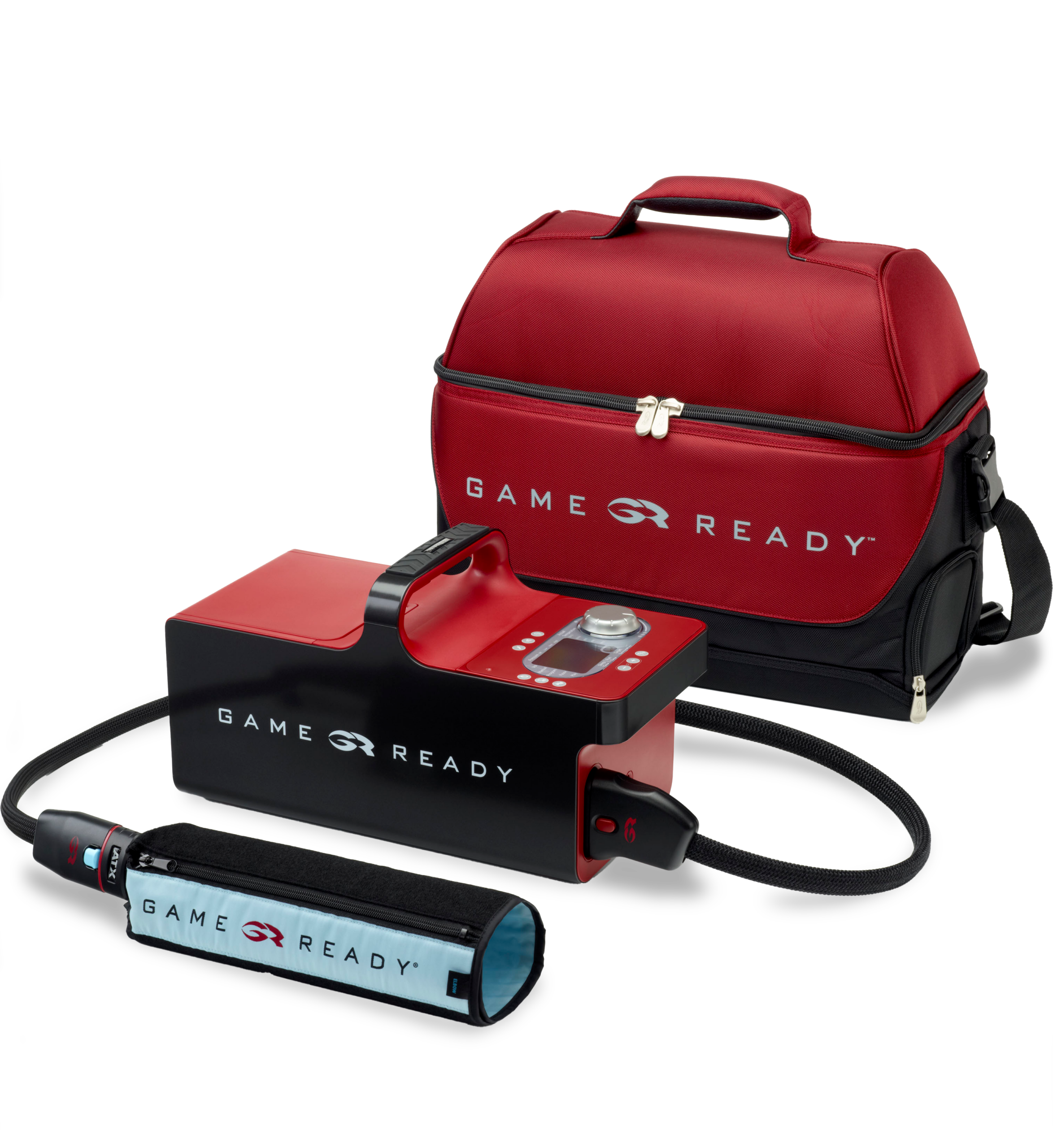 GameReady-010411-40243-2-sportmedplus Tasche, Steuereinheit und Manschette des Game-Ready Sytems.